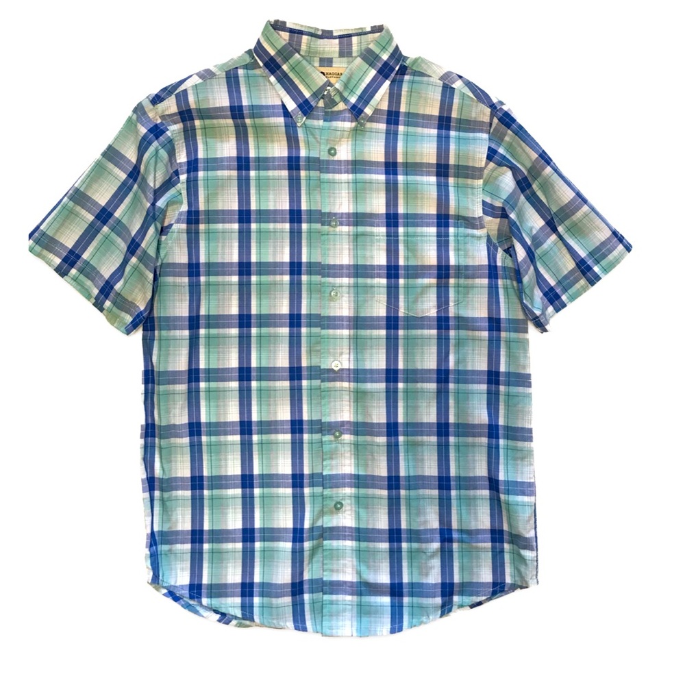 EUC Haggar Button Down Short Sleeve Shirt Size Small